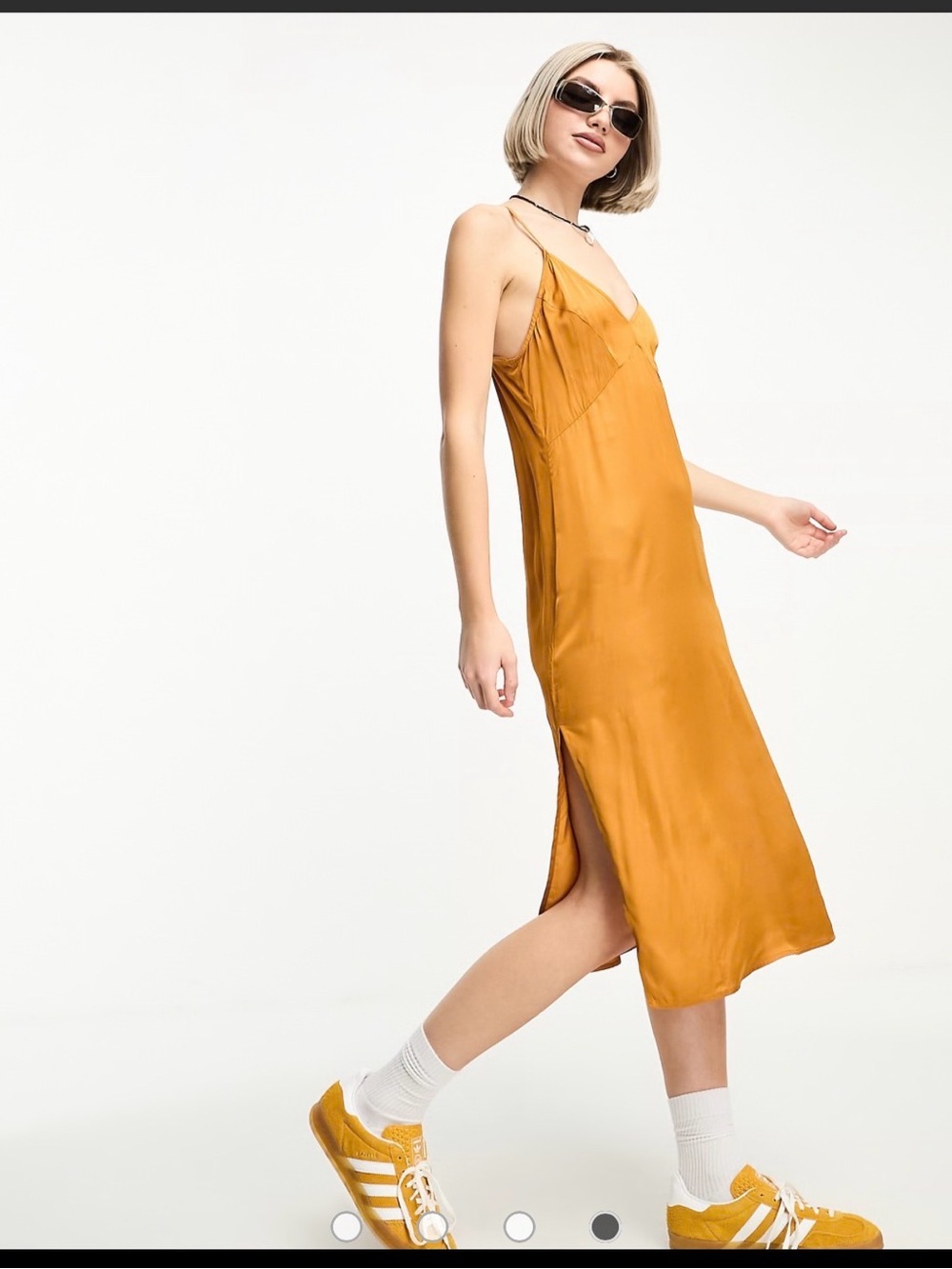 Superdry Mustard Satin Slip Dress